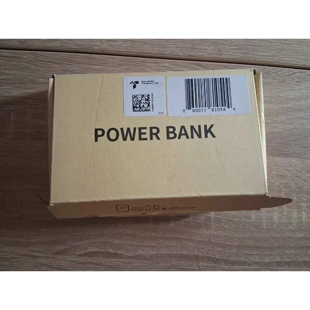 Portable Power Bank 22.5W Fast Charging PD 20W with Built-in Cables Black